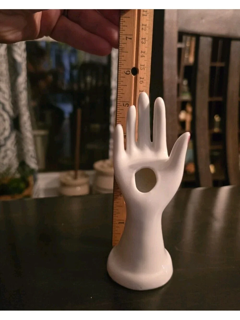 Small White Hand Ring Holder Bud Vase Propagations Plants Jewelry Holder